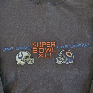 NFL Super Bowl XLI Black Sweatshirt Size Large